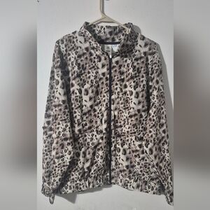 Leopard Print Zip-Up Travel Jacket